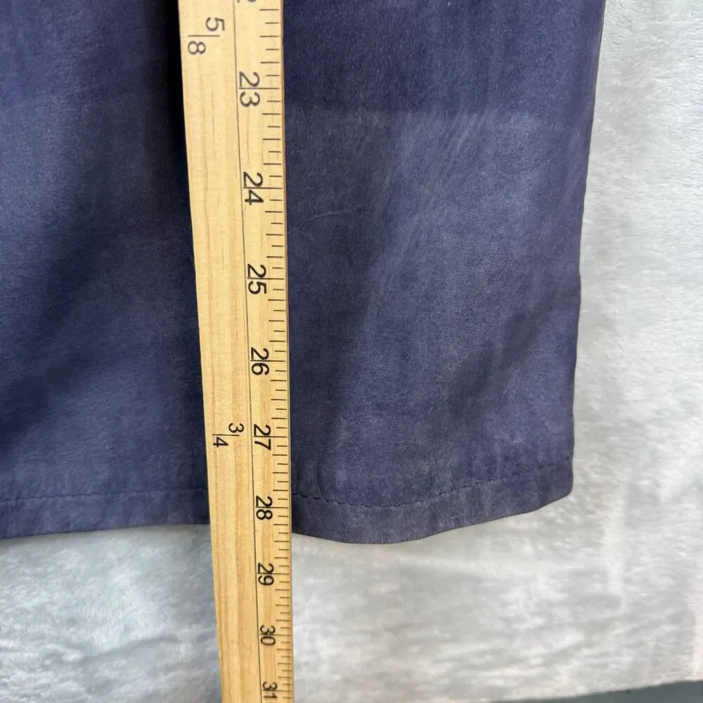 Vintage Creaciones 1000TON Blue Leather Hooded Jacket Coat Map Lined